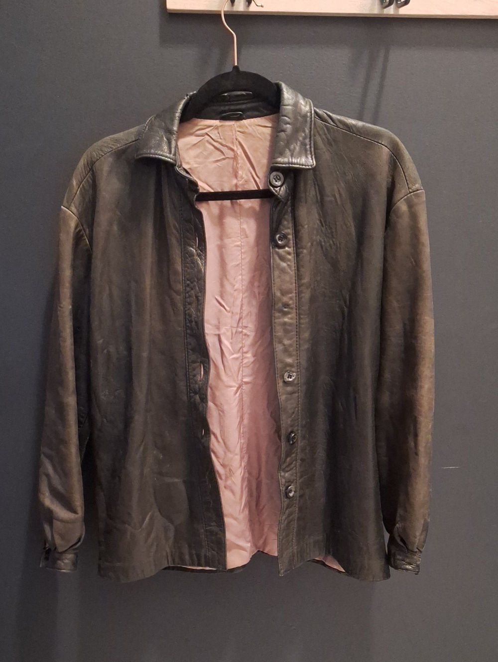 Distressed Women's Black Leather Jacket